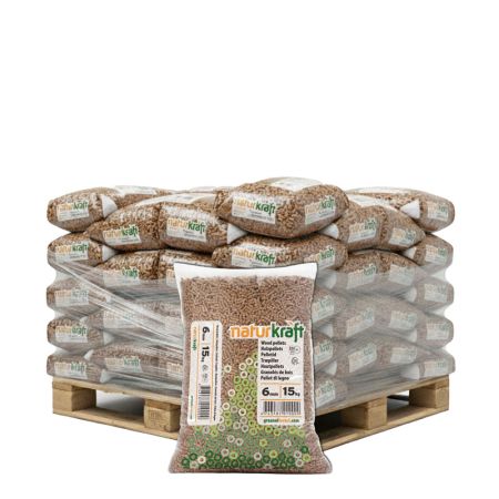 Halve pallet Naturkraft houtpellets 34 zakken x 15 kg (510 kg)